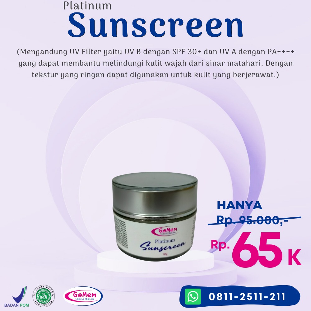Platinum Sunscreen GoMem Skincare